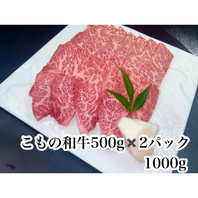 
                  こもの和牛 牝牛霜降りカルビ焼き肉用1000g【1676402】
                