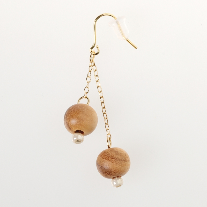 【 小豆島 】オリーヴの森　オリーヴウッドアクセサリー　ピアス「果実」 オリジナル 