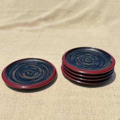 ふるさと納税 香川県 【香川漆器】15cm銘々皿　象谷渕朱5枚組