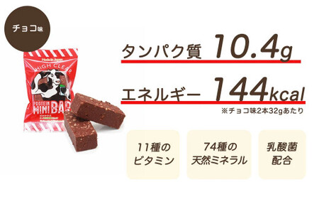 運動する人・忙しい人に！HIGH CLEAR ハイクリアー プロテインバー mini BAR チョコ味 2本入り×12袋【18103】