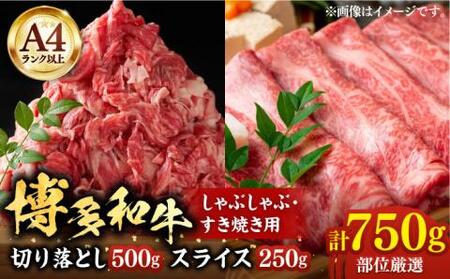 【A4以上】博多和牛 スライス 250g 切り落とし ５００ｇ しゃぶしゃぶ すき焼き 用 《豊前市》【株式会社MEAT PLUS】肉 牛肉 [VBB007]