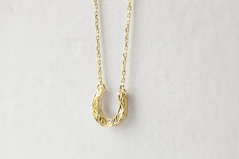 【K18】リバーシブル馬蹄ネックレス/ K18LP0003