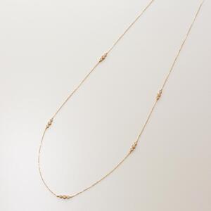 【K10イエローゴールド ラボダイヤモンドネックレス】0.315ct 15粒のダイヤを美しくデザインしたロングネックレス 長さ60cm　K10-N005