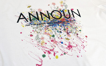 ［ANNOUN］Painting Flower Ｔシャツ ／ 服 アパレルブランド 絵画 アート コラボレーション アンノウン 福祉 就労支援 就労継続支援B型事業所 アトリエ・アンノウン 埼玉県 N