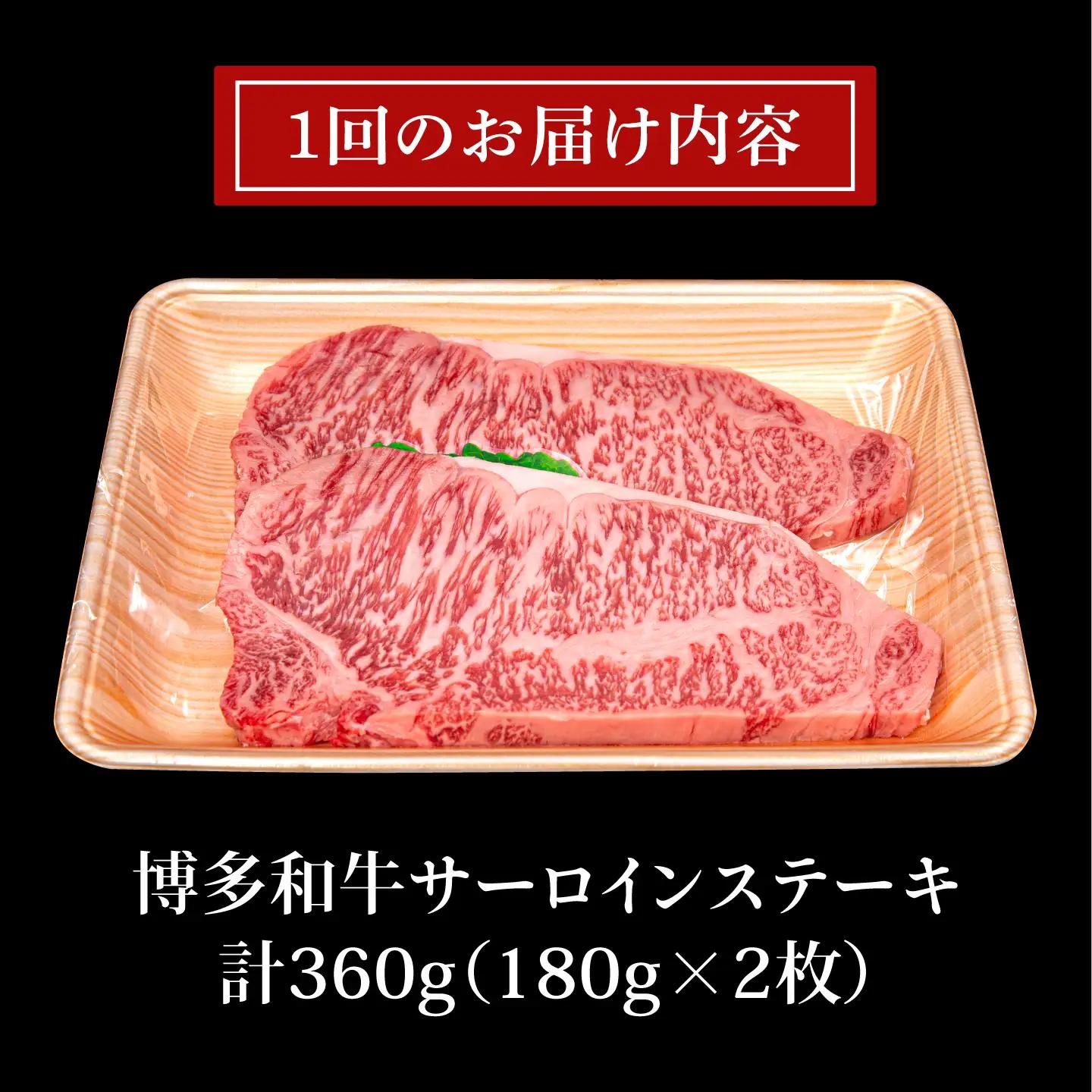 【全12回定期便】A4ランク 博多和牛 サーロインステーキ 180g×2枚×12回 計4.32kg 糸島ミートデリ工房 [ACA248]