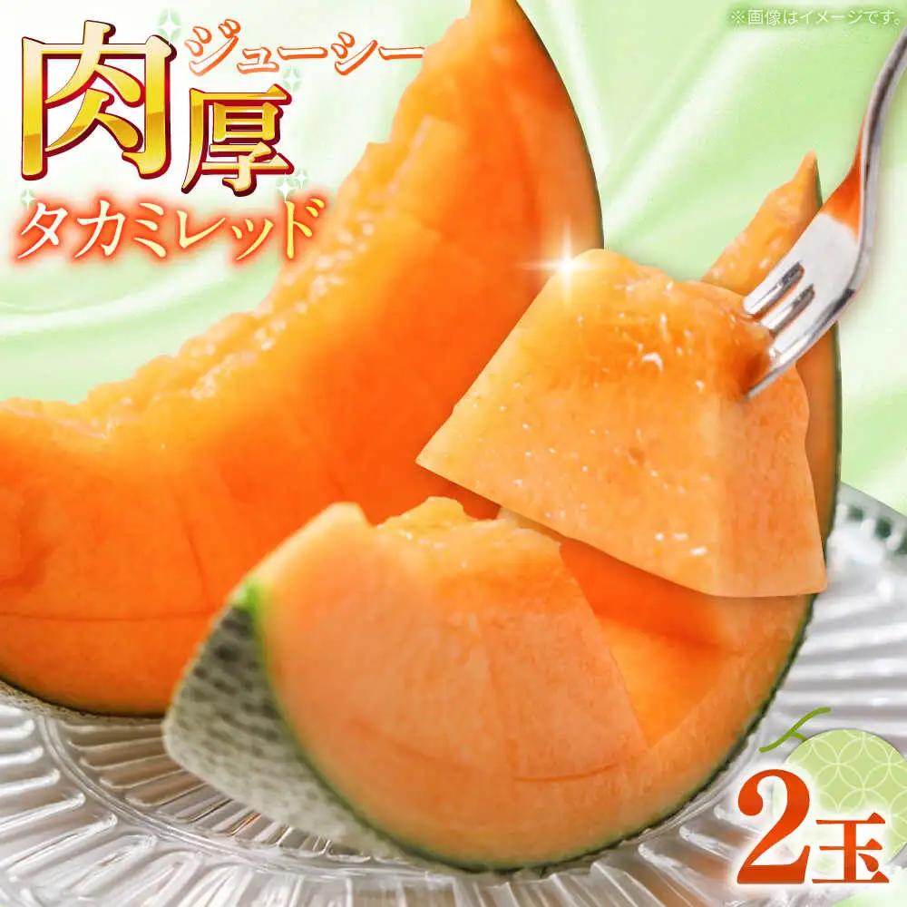【2027年5月-発送】タカミメロン レッド 2玉 / メロン めろん フルーツ 果物 / 南島原市 / 南島原果物屋[SCV030]