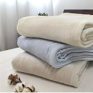 ＜シングル＞贅沢ふわふわオーガニックコットン綿毛布　140×200cm　IV　OGMM-1-IV
