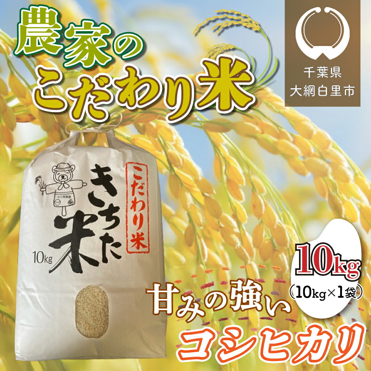 【ふるさと納税】【令和6年産】千葉県 大網白里市産 こだわり米（コシヒカリ）10kg（10kg×1袋） お米 10kg 千葉県産 大網白里市 コシヒカリ 米 精米 こめ 送料無料 J004