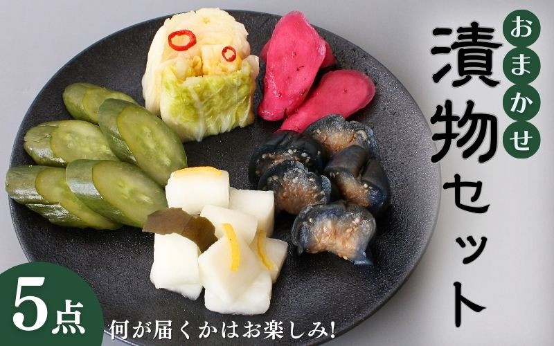 
おまかせ５点セット / 漬物 冷蔵 ごはんのおとも 大根 きゅうり 白菜 古漬 梅漬け キムチ 浅漬け ぬか漬け 和歌山 田辺市
