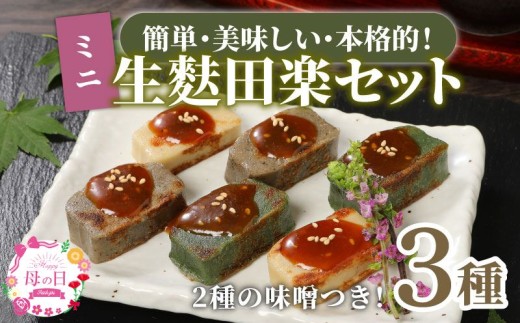 おためし 生麩田楽 3種 セットお試し あわ よもぎ ごま 田楽みそ 柚子みそ 冷凍 麩 生麩 田楽 こだわり 簡単 田楽味噌 人気 おもてなし 本格 ギフト プレゼント 贈り物 新発田 新潟 おつまみ ヘルシー 伝統食材 精進料理 母の日 父の日 宮村製麩所 新潟県 新発田市 miyamura009