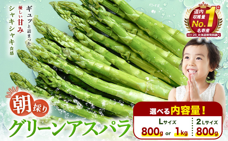 
            【先行予約】朝採りアスパラガス 選べる内容量 Lサイズ(800g) または Lサイズ(1kg) または 2Lサイズ(800g) 《2026年5月中旬-5月下旬頃出荷予定》北海道 名寄市 送料無料 朝採り 新鮮 アスパラ st-p
          