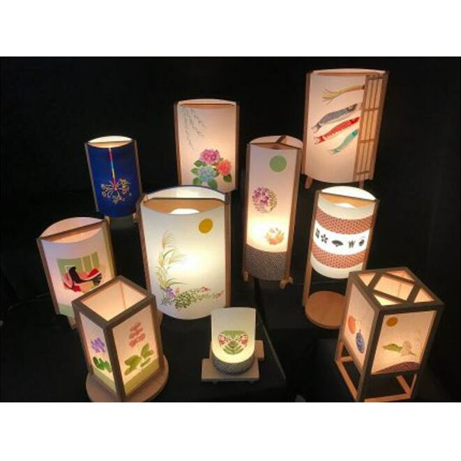 着物生地で作ったおしゃれな行灯（あんどん） 金魚と紫陽花 099H268_イメージ5