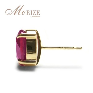 ピアス 天然 ルビー 3.0ct ペア ゴールド オーバルカット ダブルロックキャッチ【K18YG】P-133（KRP）G21-1410