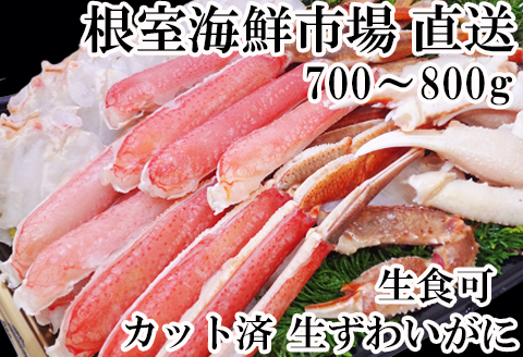 根室海鮮市場＜直送＞生食可！カット済み生ずわいがに700～800g×1P A-28227