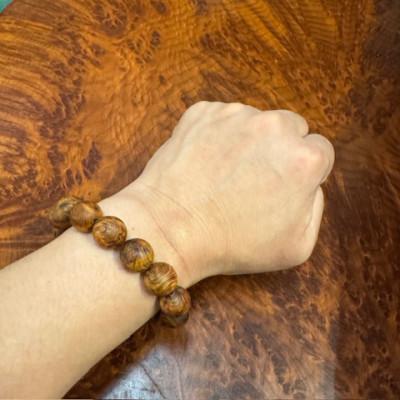 ふるさと納税 太宰府市 屋久杉泡瘤ブレスレット約14mm珠×15玉　無塗装(内周約17cm) |  | 03