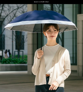 ロサブラン 【日傘】コンビ 3段折りたたみ（傘袋付） 【50cm】【ネイビー×パウダーブルー】[f-3cb-019] 完全遮光 100％ 晴雨兼用 Rose blanc 折りたたみ 傘 uvカット 遮光 遮熱 涼感 1級遮光 紫外線対策 軽量 レディース メンズ ファッション 小物 ギフト プレゼント 母の日