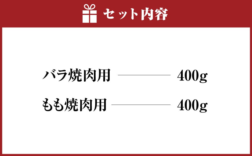 【おおいた和牛】焼肉用 バラ 400g もも 400g 計800g