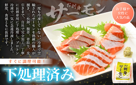 お刺身 セット サーモン 100g × 2P ＆ 本まぐろ 中トロ 100g ×1P【福井県 冷凍 小分け 刺身 アトランティックサーモン 鮭 サケ さけ マグロ 鮪 】 [e04-a089]