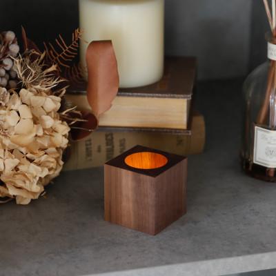 ふるさと納税 岡山市 木製キャンドルホルダー キューブ型 ウォールナット |  | 01