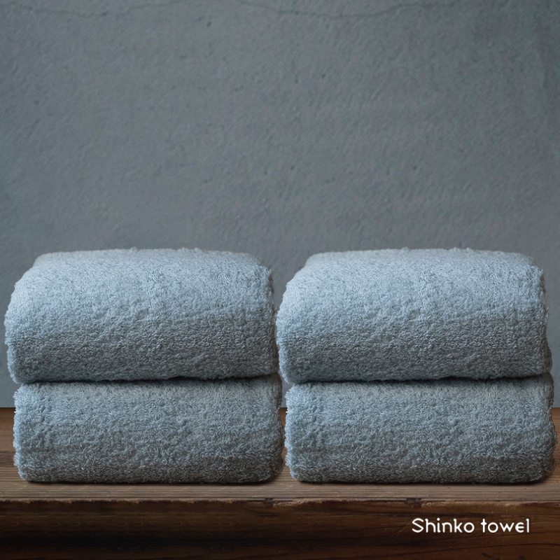 【TVで紹介！】おぅ！え～やん バスタオル（ブルー）4枚【泉州タオル 国産 吸水 普段使い 無地 シンプル 日用品 家族 ファミリー】  G3486