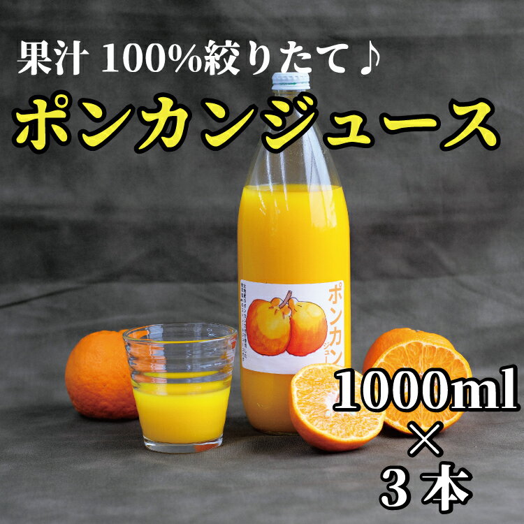 【ふるさと納税】 太地町産 南紀たいじの【完熟】ポンカンジュース 3本セット ※2026年3月頃〜発送予定 / ぽんかん ポンカン ジュース 果汁 100% 太地 みかん みかんジュース ミカン