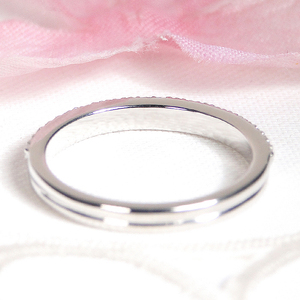 結婚指輪 プラチナ Pt900 ダイヤモンド 0.12ct ヤモンド エタニティ 重ねづけ風 華やか 二連 2連 ハーフエタニティ レディース リング 【331-pt】 ALPAZ169
