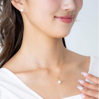 ふるさと納税 神戸市 【薄月】無調色 アコヤパール ダイヤモンド K18 イエローゴールド ペンダントトップ |  | 03