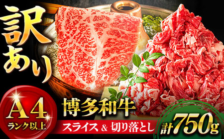 【訳あり】博多和牛 しゃぶしゃぶ すき焼き 750gセット＜株式会社MEAT PLUS＞那珂川市 牛肉 肉 黒毛和牛 ブランド牛 国産  BBQ バーベキュー  10000 10000円 [GBW04