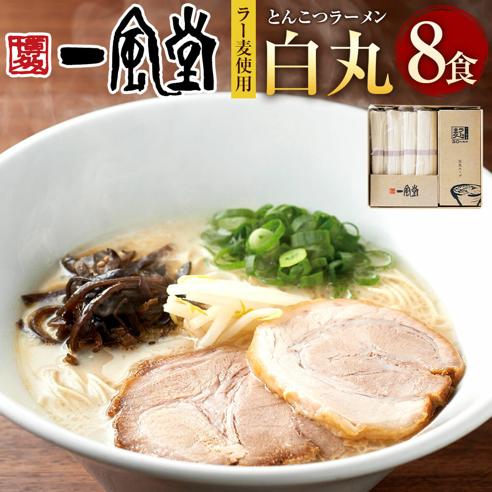 【ふるさと納税】ラー麦使用 「一風堂」 とんこつラーメン 白丸 8食セット 計920g 豚骨ラーメン 拉麵 らーめん 豚骨 とんこつ トンコツ ストレート麺 絹ごし 麵類 スープ 惣菜 博多ラーメン 九州 福岡県 太宰府市 送料無料
