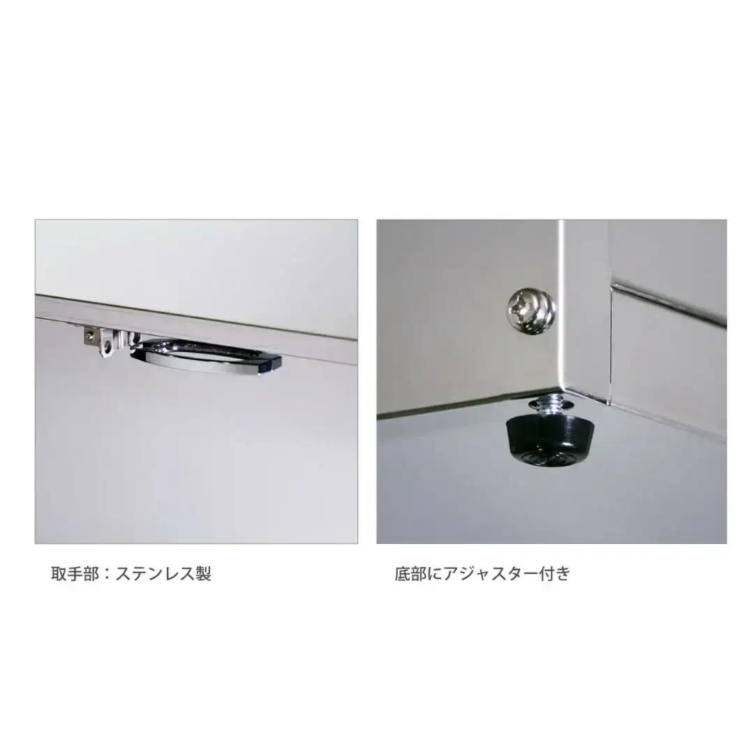 上扉と前扉が開く保管庫 幅90 ステンレス 宅配ボックス ゴミステーション 大型 大容量 燕三条製 【143S001】