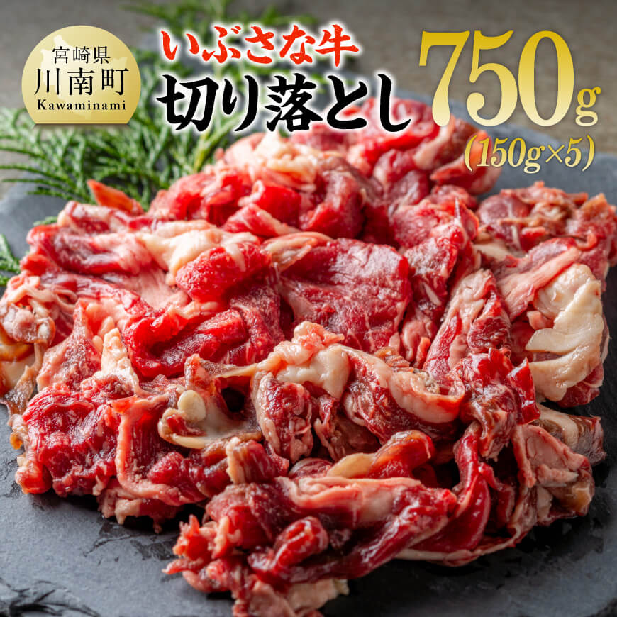 【ふるさと納税】※レビューキャンペーン※いぶさな牛切り落とし750g（150g×5パック） - 宮崎県産 牛 切り落とし 黒毛和牛 D05303