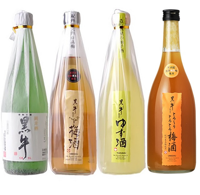 
            黒牛720ml6本セット (純米酒2本／梅酒2本／ゆず酒／とろーり梅酒）名手酒造（E006）
          