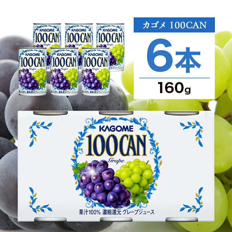 【ふるさと納税】 カゴメ 100CAN グレープジュース 160g×6缶 栃木県 那須塩原市 ジュース 砂糖不使用 フルーツジュース かごめ 果汁 果肉 グレープ ぶどう 葡萄 ブドウ フルーツ 飲料 ドリンク 缶 果物 お取り寄せ ギフト 差し入れ 缶ジュース KAGOME 送料無料