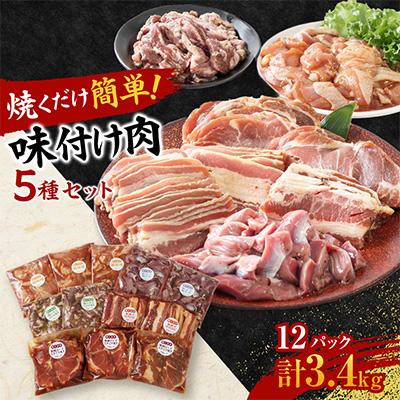 ふるさと納税 大野城市 焼くだけ簡単!味付け肉セット《合計3.4kg》
