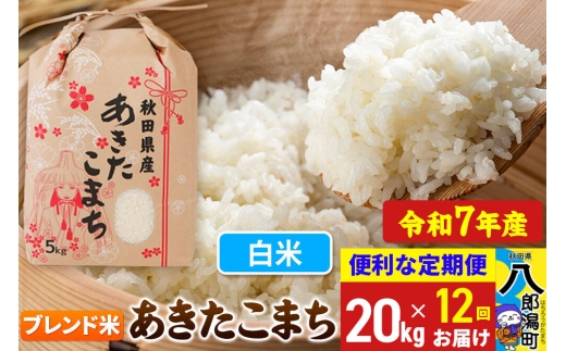 《定期便12ヶ月》 あきたこまち ブレンド米 20kg【白米】令和7年産 秋田県産 こまちライン [こまちライン あきたこまち ブランド米 ブレンド米 お米 白米 精米 米どころ 秋田 秋田県産]