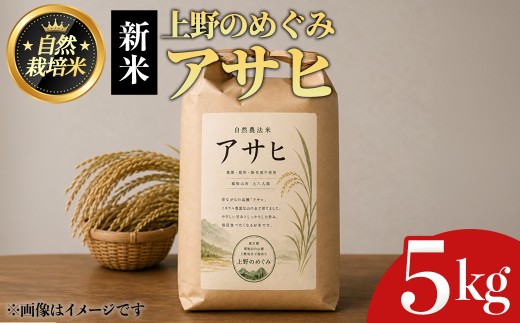 ＜令和8年産新米！2026年11月中旬頃順次発送予定＞上野のめぐみ アサヒ(精米/5kg) 【fc-TQ008-R8-A05】【リトリートかるむ】