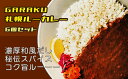 【ふるさと納税】【北海道で大行列のできる人気スープカレー店】GARAKUルーカレー6個セット