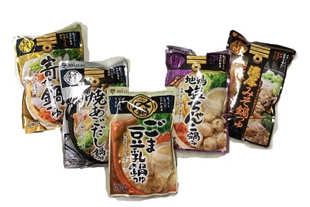 あっさり 鍋つゆ 5個 セット（ 地鶏 塩 ちゃんこ ・ 寄せ鍋 ・ ごま 豆乳 ・  焼 あごだし ・ みそ ）| 魚周商店 鍋つゆ 鍋の素 鍋 スープ 定番 人気 M08S58