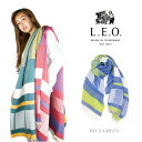 【ふるさと納税】播州織 ダブルフェイスブロックコットン ストール【 L.E.O.】BLUE.GREEN