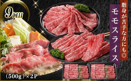 まるゆうの宮崎牛定期便 (10回)_T225-10-N401_(都城市) 宮崎県産 宮崎牛 ローススライス サーロインステーキ リブロース 霜降り モモスライス 定期便