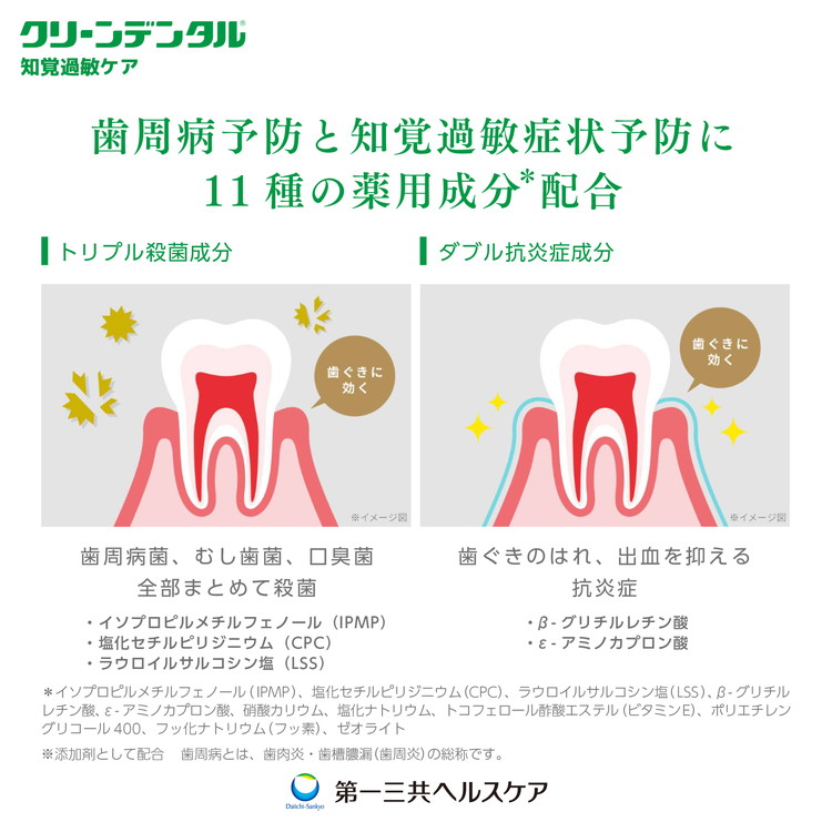 クリーンデンタル 知覚過敏ケア 100g 1本 | 歯磨き粉 歯磨き ハミガキ デンタルケア フッ素 虫歯予防 口臭予防 歯周病予防 日本製
