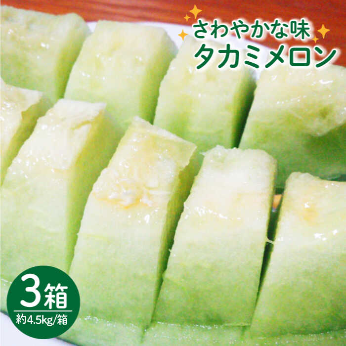 【2025年5月～発送】【さわやかな味！ 】タカミメロン 3箱セット  / メロン 南島原市 / 南島原果物屋 [SCV006]