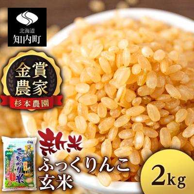 ふるさと納税 知内町 【令和7年産新米先行受付】★金賞農家★が作る玄米「ふっくりんこ」2kg《杉本農園》