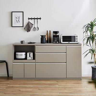 ふるさと納税 筑後市 キッチンカウンター レンジ台 レンジボード アンサンブル 幅178.6 【カラー:アッシュグレイ】 |  | 01