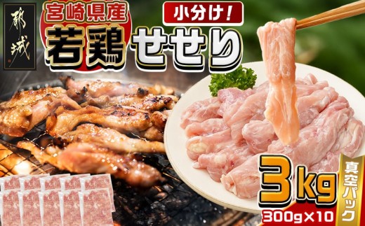 
                  宮崎県産若鶏せせり3kg〔M6-009〕_(都城市) 宮崎県産 若どり 小肉 希少部位 炭焼き 焼肉 唐揚げ チキン 小分け 真空
                