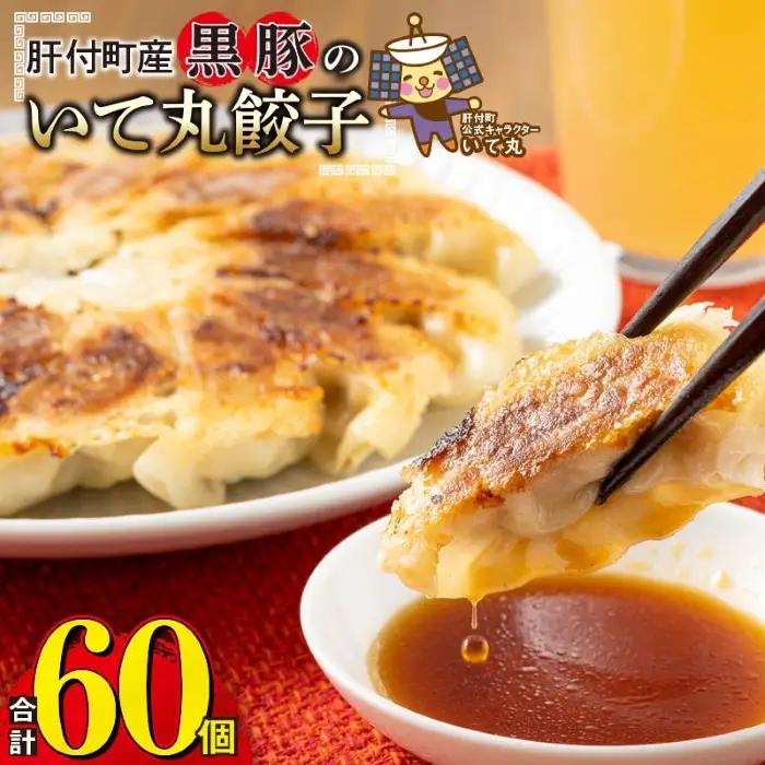 【P43002】餃子 黒豚 ギョーザ 計60個 12個入 5パック 冷凍 ぎょうざ たれ付き【財宝】