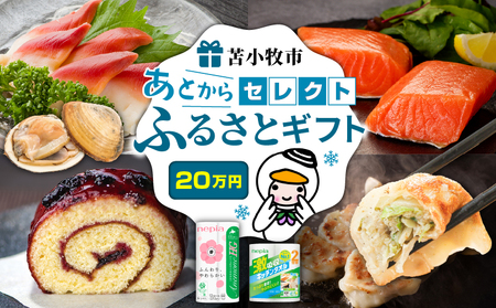 あとから セレクト 【 ふるさと ギフト 】 20万円 T000-000-12 肉 お肉 肉加工品 牛 豚 鶏 魚 お魚 魚介類 水産加工品 日用品 雑貨 惣菜 総菜 野菜 工芸品 伝統工芸品 菓子 お菓子 果物 あとから選べる 選べる 北海道 ふるさと納税 苫小牧市 おすすめ ランキング プレゼント 