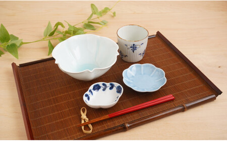 有田焼 涼しげブルー 夏のうつわセット マルシゲ陶器 食器 器 うつわ 陶磁器 皿 ギフト 贈答 35000円 3.5万円 ex002