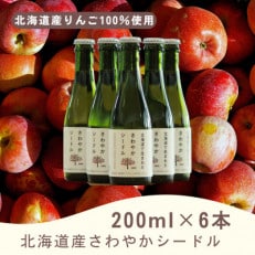 【北海道産りんご100%使用】北海道産さわやかシードル200ml×6本セット