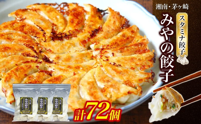 みやの餃子 スタミナ餃子 24個×3セット ラー油付き 餃子 ギョーザ ギョウザ 冷凍 お店の味 専門店 餃子専門店 国産 手づくり にんにく ラー油 一人暮らし 備蓄 ストック お取り寄せ 送料無料 神奈川県 茅ヶ崎市